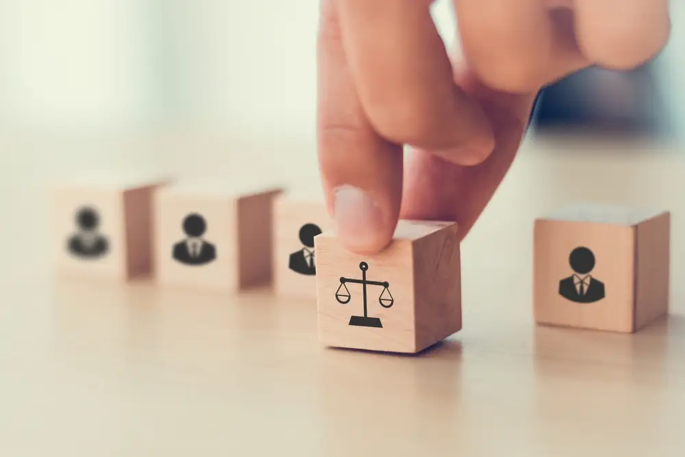Hand selecting legal balance block
